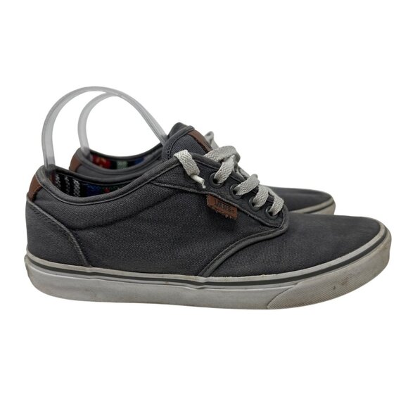 Vans Gray Canvas Lace-Up Low-Top Sneakers With Multicolor Lining Mens Size 8 - Picture 1 of 10